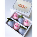 6pcs Pastel Purple & Pink Piggy Chocolate Strawberries Gift Box